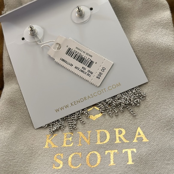 Kendra Scott silver and white stone earrings. Never worn! (NWT) - Picture 2 of 2